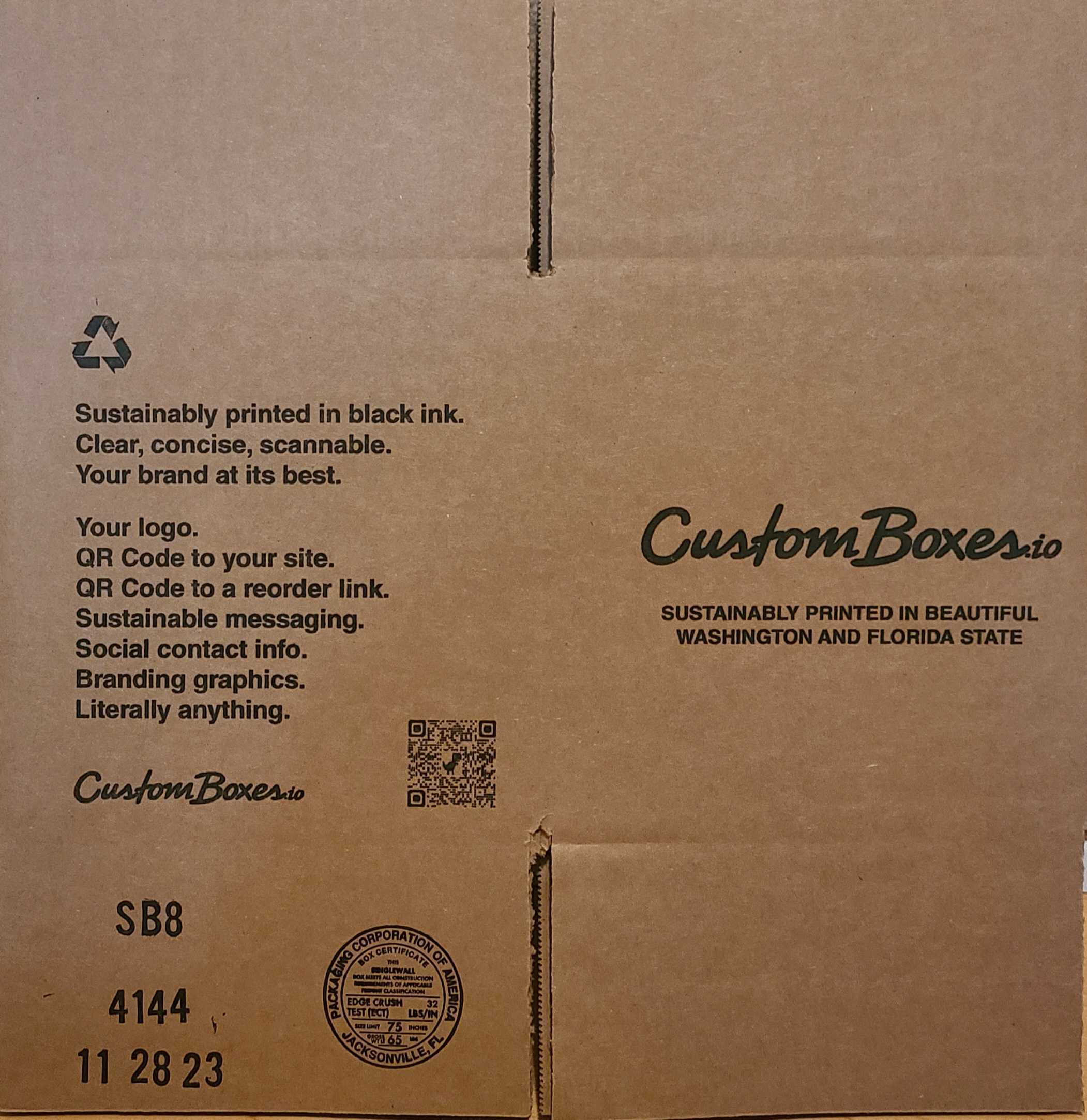 Custom Shipping Box (Size Varies) - 1 Box Sample With FREE SHIPPING