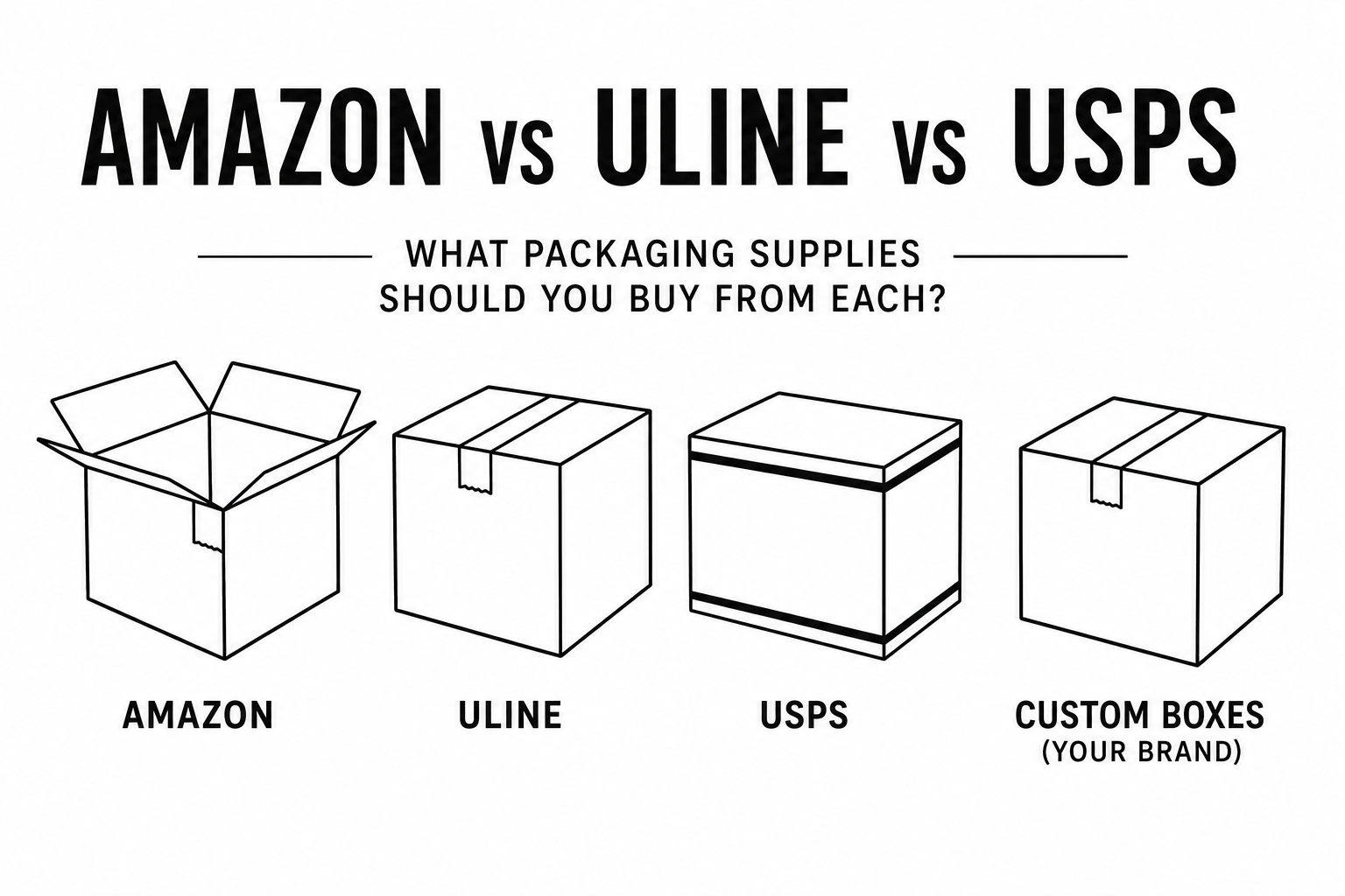 Amazon vs Uline vs USPS: What Packaging Supplies Should Small Businesses Buy From Each?