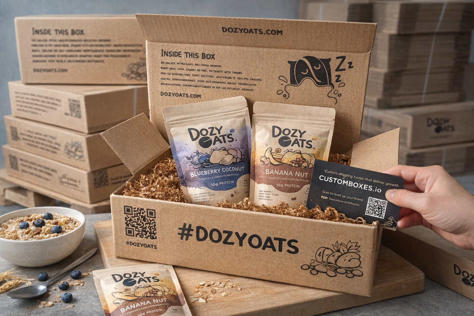 SMB CPG Growth Playbook Dozy Oats Nailed: Custom Shipping Boxes With Logo Via Subscription That Save Time and Money