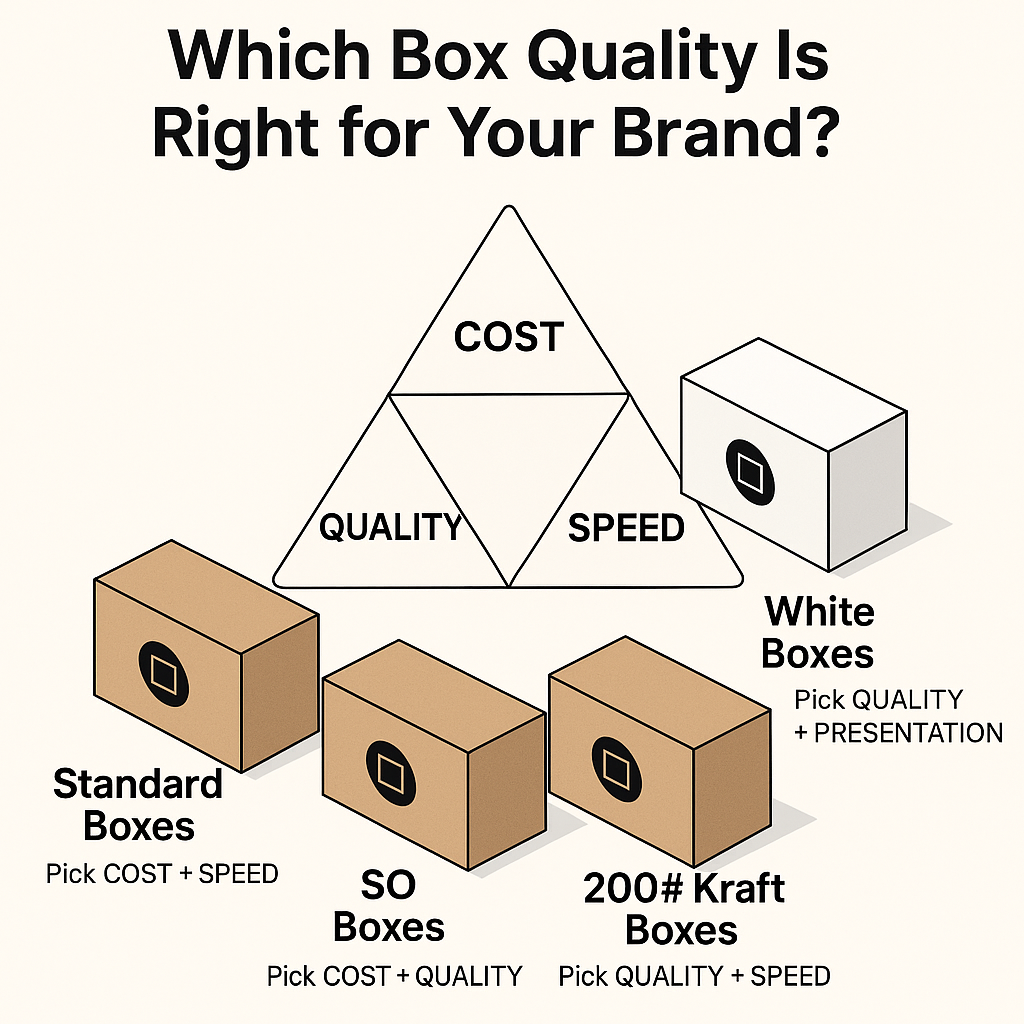 Which Box Quality Is Right for Your Brand? A Simple Guide to Print Quality, Board Strength, and When to Upgrade