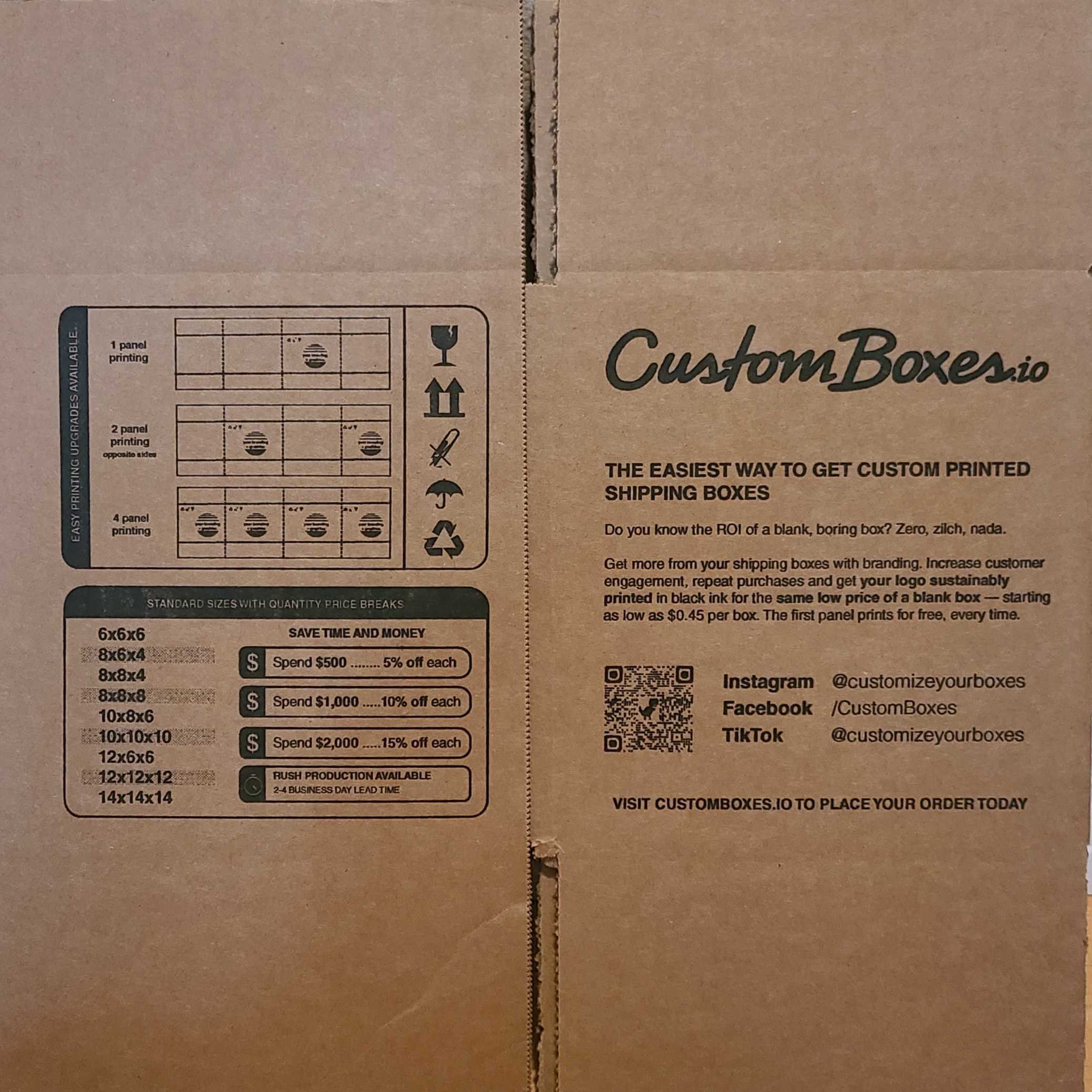 Custom Shipper Box Custom Shipping Box (Size Varies) - 1 Box Sample With FREE SHIPPING ...