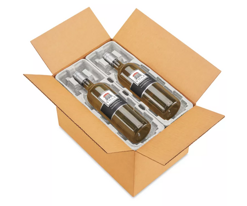 Custom Shipping Box Of Pulp Wine Shippers - 4 Bottle Pack (100 Pack of Boxes)