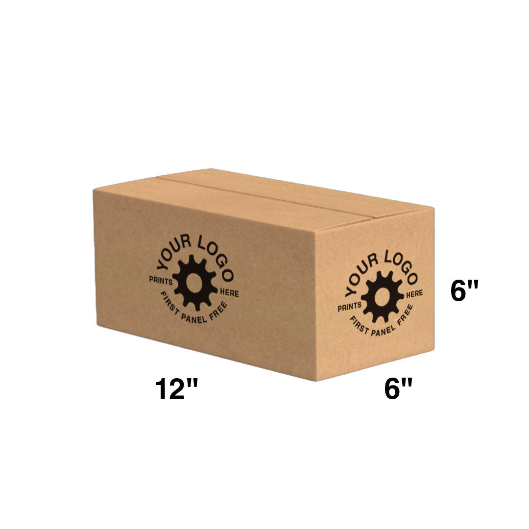 Custom Shipping Box 12x6x6 (100 Pack) - Standard Size